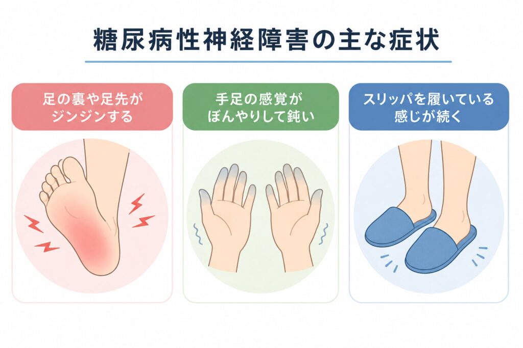 糖尿病性神経障害の症状