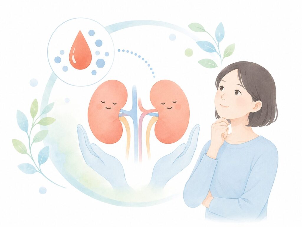 糖尿病と腎臓の関係をあらわすイラスト