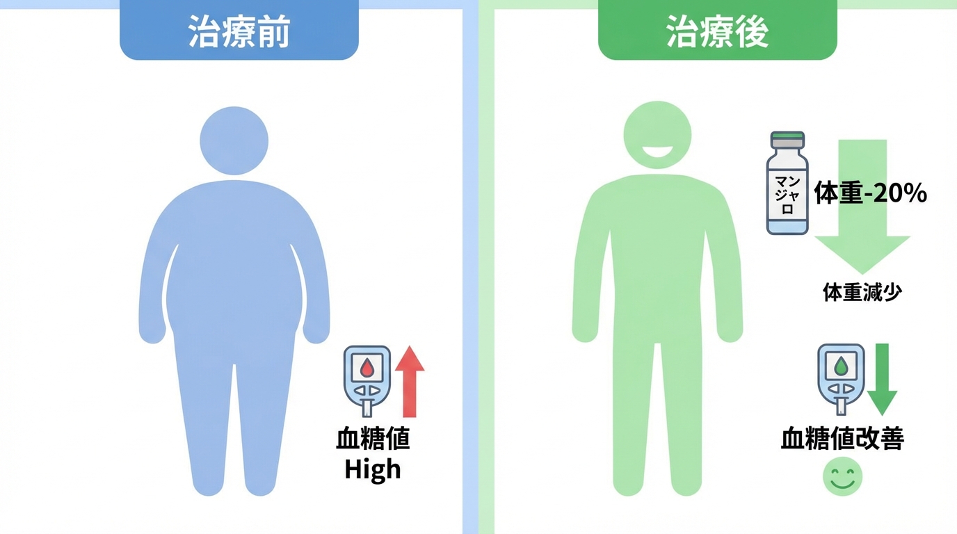 調布市糖尿病　マンジャロ血糖値下げる