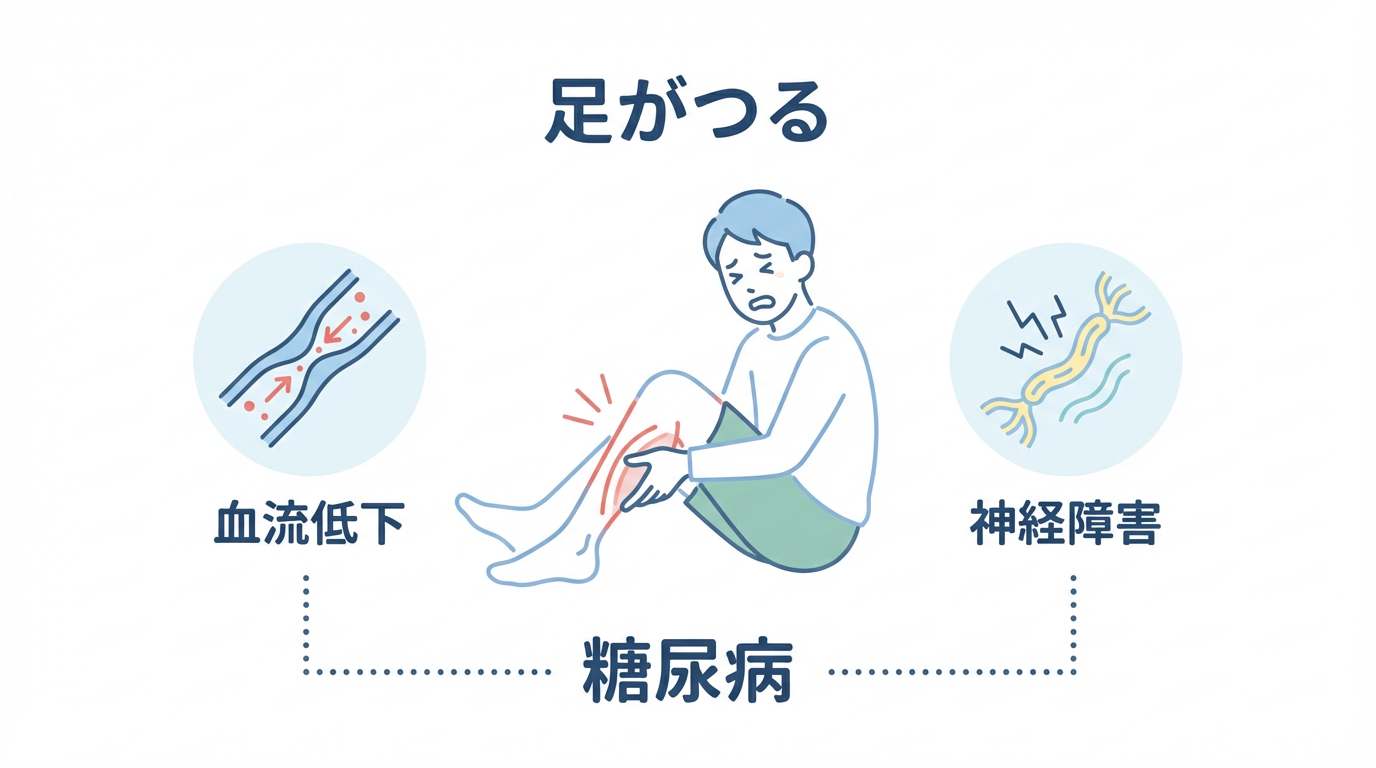 糖尿病による足のつり・痙攣・こむら返り　調布市つつじヶ丘駅前内科クリニック