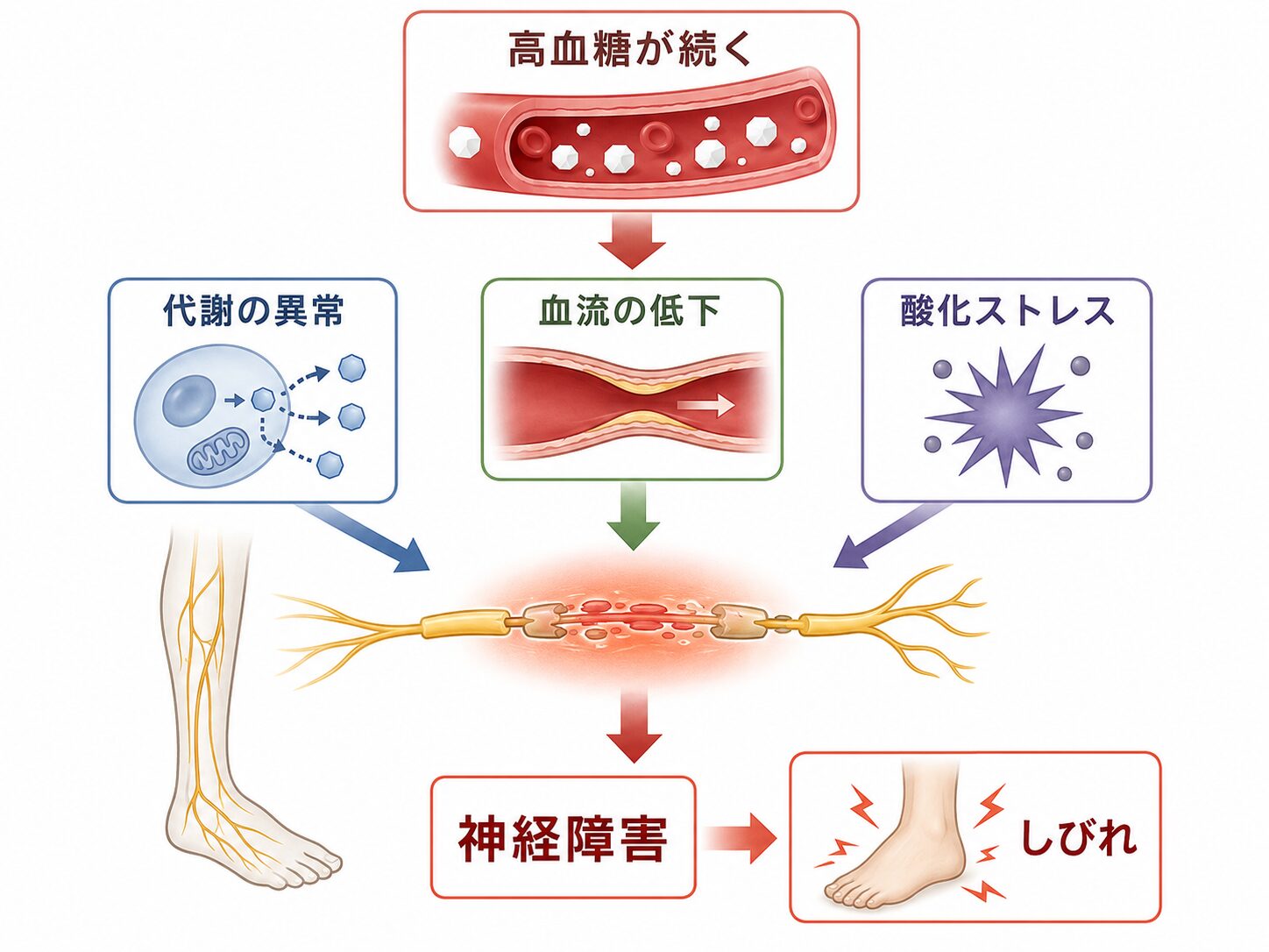糖尿病による神経障害の原因
